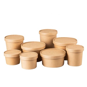 Wholesale Disposable Paper Cup, Take Out Kraft Paper Food Container, Paper Food Packaging Eco Friendly Paper Salad Bowl With Lid