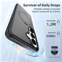 Coque de téléphone pour S26 S26+ S26 Ultra avec anneau rotatif à 360° compatible antichoc, fine et translucide en PC TPU