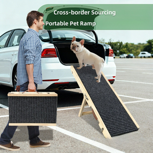 Stevige houten hondenhelling, inklapbaar, geschikt voor bed en buitengebruik - Product Image 2