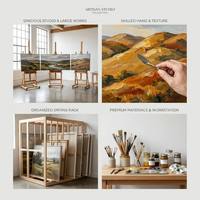 Peinture à l'huile sur toile peinte à la main, paysage de Toscane personnalisé, grande taille, texture épaisse, couteau à palette, art mural pour la décoration du salon