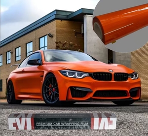 Film de protection pour voiture en PET, directement de l'usine, sans bulles d'air, film de protection brillant cristallin, film de protection orange pour voiture, autocollants - Product Image 1
