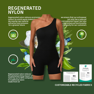 Chất lượng cao thoáng khí màu rắn Một Vai <span class=keywords><strong>unitard</strong></span> với hip nâng Quần ngắn thể thao áo liền quần cho phụ nữ Đào Tạo - Product Image 5