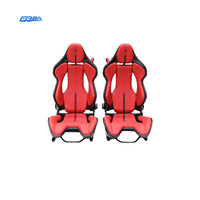 Jok Mobil Kulit Serat Karbon Kering Merah Berkualitas Tinggi yang Dapat Disesuaikan untuk Ferrari SF90-458-488-812-F8 296GTB