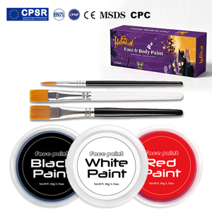 Kit de Peinture Faciale Imperméable en Gros avec Palette et Pinceaux pour <span class=keywords><strong>Halloween</strong></span> (Motifs Citrouille) pour Garçons et Filles - Product Image 2