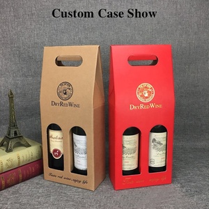 Đơn Giản Sóng Kraft Giấy Bao Bì Rượu Vang Đỏ Hộp Quà Tặng Vận Chuyển Với Tự Xử Lý Cho 1 2 Chai Thủy Tinh - Product Image 6