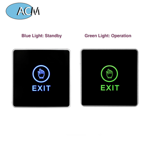 Square Access Control System Door Open Security Contact Touch <strong>Exit</strong> Switch Panel LED Light Door Release <strong>Exit</strong> <strong>Button</strong> - Product Image 2