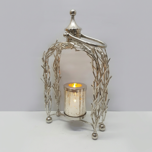 Metal <b>Twig</b> Design Lantern with Glass Candle Holder Rustic <b>Decorative</b> Tabletop Lighting <b>for</b> Home Garden Patio Wedding Event <b>Decor</b> - Product Image 1