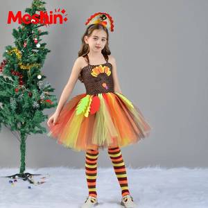 Nouvelle Collection 2026 – Robe Tutu sans Manches avec Bandeau pour Filles – Tenue de Fête de Thanksgiving pour Enfants - Product Image 1
