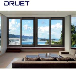 Fenêtres coulissantes en aluminium à double vitrage de style espagnol de haute qualité, en alliage d'aluminium, fenêtre coulissante horizontale en acier inoxydable <span class=keywords><strong>Druet</strong></span> - Product Image 4