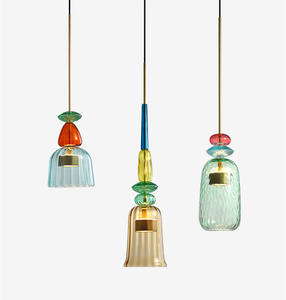 JYLIGHTING Lámparas de Decoración para el Hogar, Lámparas Colgantes de Cristal de una Sola Cabeza con Diseño de Caramelo de Colores para Habitación Infantil - Product Image 4