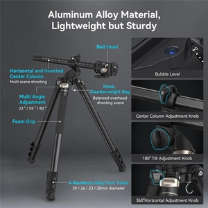 Giàn khoan nhỏ 73 "Máy ảnh Chân máy 360 xoay trung tâm cột ngang Chân máy <span class=keywords><strong>Monopod</strong></span> với điện thoại thông minh chủ mang túi-4288 - Product Image 4