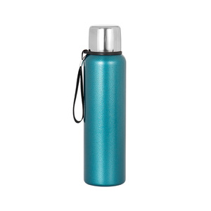 Stainless Steel Tumbler 500Ml Vacuum Insulated Travel <b>Bottle</b> With Carry Strap Blue Color - Product Image 3