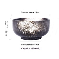 Lot de bols à ramen japonais XUANHUI en céramique noire sous glaçure, résistants au micro-ondes, design minimaliste, vaisselle de table, vente en gros