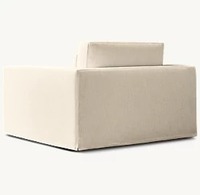 Canapé simple en tissu avec base en chêne, fauteuil moderne et confortable pour salon