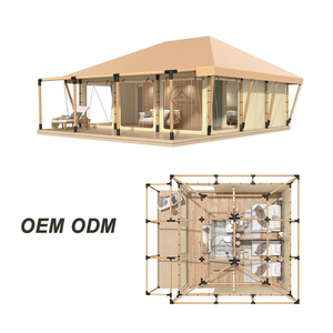Tente de désert coupe-vent de niveau 8-10 avec 2 chambres et toit en pente standard pour l'hébergement en safari africain - Product Image 5