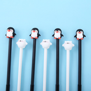 Korean Version of Cartoon Penguin Silicone Neutral <b>Pen</b>, Cute Black and <b>White</b> Animal Soft Glue Signature <b>Pen</b> Office Wholesale - Product Image 3