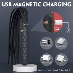 Vibrador de 10 velocidades con carga USB de látex JRUI Macaron SM Bondage Master-Servant Flirting Sex Props con alternativas de juegos previos - Product Image 3