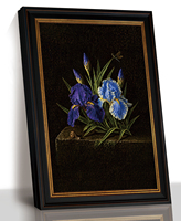 Décoration murale pour salon, chambre et salle de bain - Tableau sur toile Bouquet de tournesols - Art mural encadré avec bordure dorée vintage - OEM ODM