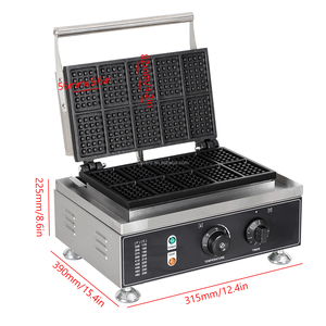 Máquina para Hacer Waffles Belgas Comercial <span class=keywords><strong>de</strong></span> 1550W para Hogar, Hotel y Exteriores, 10 Piezas, Antiadherente, Control <span class=keywords><strong>de</strong></span> Temperatura y Tiempo, Fuente Eléctrica para Snacks - Product Image 2