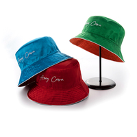 Personnalisation Marque privée Designer Logo brodé Chapeaux seau réversibles double face en satin doublé