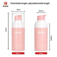 Flacon pompe airless sous vide 15 ml, emballage cosmétique vide, impression couleur du logo, conteneur pour sérum, crème, soins de la peau