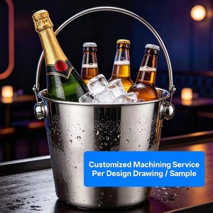 Custom Large Ice Bowl Luxury Ice Bucket Champagne Rose Gold Metal Stainless Steel Ice Bucket Cooler for Wine Beer Champagne - Product Image 3