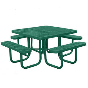 ลานสวนเฟอร์นิเจอร์โลหะกลางแจ้งเทอร์โมเคลือบตารางและเก้าอี้ตารางขนาดใหญ่หรูหราเหล็กที่ทันสมัยตารางปิกนิก - Product Image 2