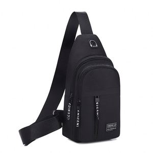 M0572 Bolso de Pecho Moderno, Riñonera Económica para Hombre, Bolso Cruzado con Orificio para Auriculares, Bolso de Cintura para Teléfono para Deportes al Aire Libre - Product Image 1