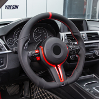 Volant sport en cuir personnalisé pour BMW E70 E71 E83 E84 E85E81 E82 E87 E88 E89 E90 E91 E92 E93, entièrement en cuir, style rouge