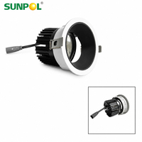 Foco Empotrable COB 15W 20W CRI 90 15 24 36 Grados 95mm Diámetro de Corte 105lm/W Aluminio 6063 para Techo