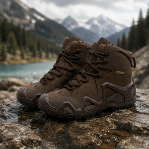 Elkland 2026 Mens Lightweight Breathable Ankle Tactical Lace-up Boots PU Midsole Non Slip <b>Waterproof</b> Durable Hiking Desert - Product Image 2