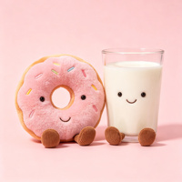 Ensemble de jouets en peluche alimentaires mignons : Hamburger, Café, Sushi, Pizza, Ravioli, Donut – Poupées en peluche douces en forme de nourriture de dessin animé pour enfants, idéal comme cadeau