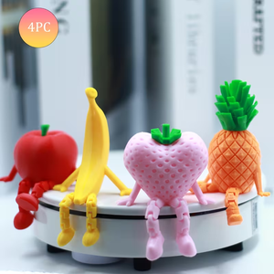 Ornement de fruits imprimés en 3D, lot de 4 statues créatives, décoration de rêve aux fruits articulés, idéal pour la décoration de chambre - Product Image 1