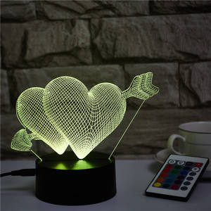 Lámpara led <span class=keywords><strong>de</strong></span> acrílico 3d estilo Corazón <span class=keywords><strong>de</strong></span> amor para Día <span class=keywords><strong>de</strong></span> San Valentín, romántica, decoración <span class=keywords><strong>de</strong></span> escritorio, regalo para amante - Product Image 4