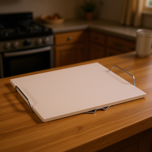 Piedra para pizza con asas metálicas para hornear en horno, utensilios para pizza - Product Image 3