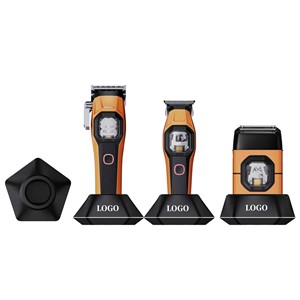 Set Professionale di Tagliacapelli Ricaricabile USB 3 in 1 ad Alta Velocità per Barbiere <span class=keywords><strong>e</strong></span> Salone, Silenzioso, con Base di Ricarica - Product Image 4