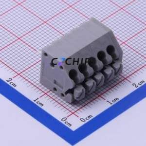 JL250-35005E01 Spring Terminal Block Through hole Component (THT),P=3.5mm Connector 1x5P 3.5mm Gray Through Hole - Product Image 1