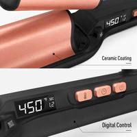 Plancha de Pelo Eléctrica PTC Personalizada OEM&ODM, Rizador de Pelo de 3 Barriles, Cerámica Iónica, Profesional, con Pantalla LCD Digital, para Todo Tipo de Cabello