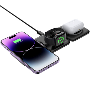 Bộ sạc không dây từ tính di động 3 trong 1 Trạm Sạc nhanh 15W cho AirPods Apple Watch 8 iPhone 14 - Product Image 1