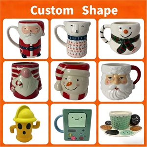 Factory Custom Personalized Cute Heart-Shaped Porcelain <b>Ceramic</b> <b>Mug</b> with Heart Handle Dishwasher & Microwave Safe for Presents - Product Image 6