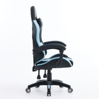 Chaise de jeu inclinable réglable en hauteur, en cuir PVC bleu clair, pour adultes