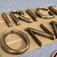 Lettres en métal moulé en aluminium 3D sur mesure, finition dorée, enseigne extérieure pour l'immobilier commercial