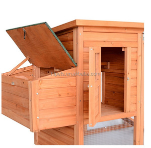 Metal koşu çit ile açık büyük ahşap tavuk kümesi köknar ahşap - Product Image 2