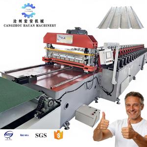 Machine de formage à froid de panneaux de toiture en acier galvanisé à chaud antirouille avec moteur et boîte de vitesses pour l'empilage - Product Image 1