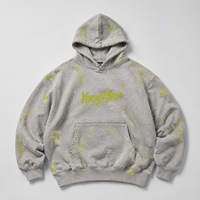 Fabricant de vêtements personnalisés OEM ODM : Sweat à capuche surdimensionné pour homme en molleton bouclette avec motif éclaboussures de peinture, style streetwear