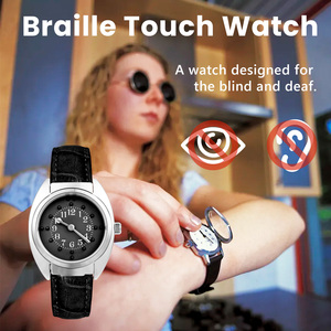 2024 Reloj Braille táctil de Venta caliente para personas ciegas o ancianos esfera negra de baja visión (para hombre) - Product Image 5