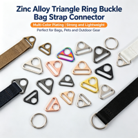 Boucle en D triangulaire en métal en alliage de zinc pour connexion de bandoulière de sac à main, accessoire pour laisse de chien