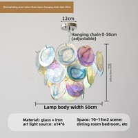 Coloré Murano Art Français À La Main Lustre En Verre Coloré Accessible De Luxe Vintage Style Médiéval pour Salon Plafond
