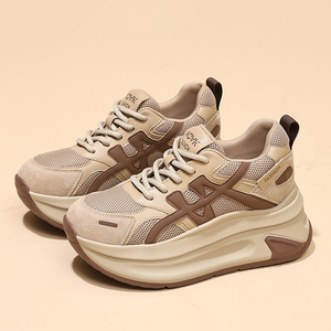 Nuevas llegadas Primavera 2026: Zapatos casuales de mujer con tacón elevado, suela gruesa, estilo retro, transpirables, de malla, tipo Dad Shoes - Product Image 4