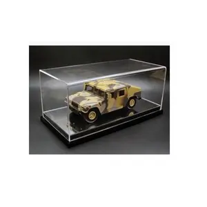 Acrylic Clear Display Show Case for 1/18 Model Toy Car Black Base Dustproof Model Figure Storage Box